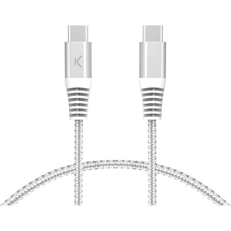 KSIX BXCUCC2T2 BLANCO / CABLE DE CARGA Y DATOS 2 METROS / USB-C A USB-C / CARGA ULTRARRÁPIDA 60W