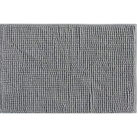 Tapis de Bain - Super Doux, Antidérapant et Absorbant, Séche Rapide et Lavable en Machine, pour Salle de Bain, Douche et Décoration Intérieure, 60 x 90 cm, Gris clair (1/5)