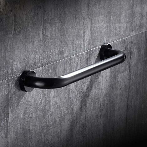 Maniglione di sicurezza per bagno, maniglia antiscivolo per doccia, 30 cm per bagno, vasca da bagno, WC (nero) -Crezuo