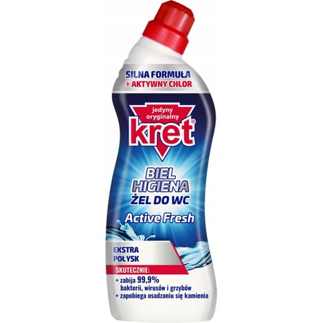 Gel detergente per WC Kret 750 ml sbiancante, disinfettante, anticalcare e antiodore