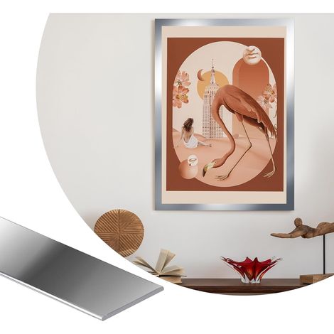 Moulure adhésive 6,1 m x 20 mm, plinthe PVC étanche auto-adhésive pour mur, fenêtre, miroir, meuble, carrelage – décoration DIY maison Gris (1/5)