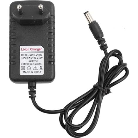 Chargeur de Batterie Lithium 21V 1A pour Batteries Lithium-ION avec Noyau en Cuivre Charge Rapide Matériau PC Ignifuge Protection Multi-Niveaux (Plug UE 100-240V) (1/5)