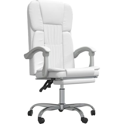 Maison Exclusive - Fauteuil inclinable de bureau Blanc Similicuir