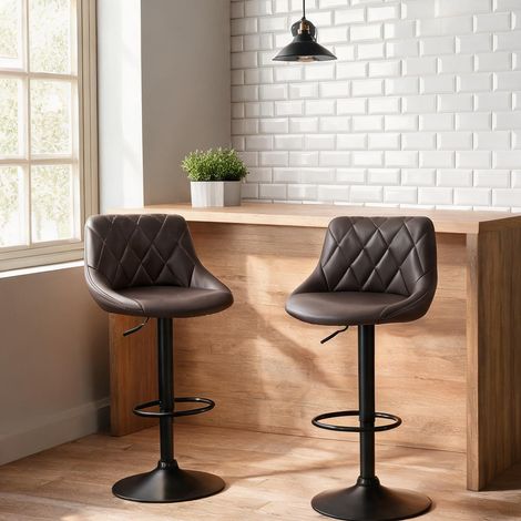 Tabouret de bar marrone en pU Acciaio 46 x 48 x 104 cm (1/5)