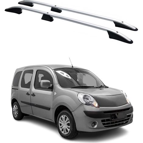 Barres de toit longitudinales pour Renault Kangoo 2008-2021 L1 Alu Gris (1/5)