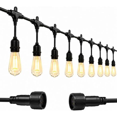 Catena Luminosa 10 Lampadine E27 LED Cavo 10mt IP65 impermeabile Collegabile (1/5)