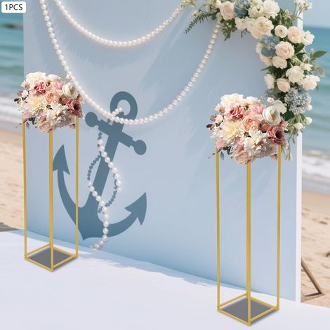 Support de fleurs en métal doré - Support pour pot de fleurs - Pour mariage - 1 m (1/5)