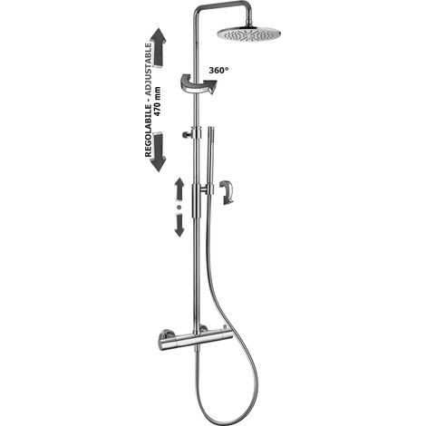 Colonna doccia regolabile Paffoni Birillo ZCOL646LIQST  Metallo - Steel looking