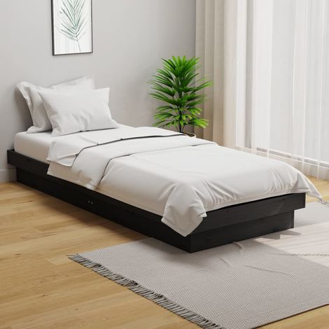 Bed Frame without Mattress Grey Solid Wood Small Single vidaXL (1/5)