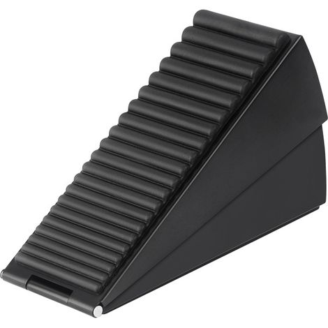 Tope de puerta, en forma de cuña, con muelle ajustable, de goma/acero inoxidable, para aberturas de puerta de 5 a 65 mm. (1/5)