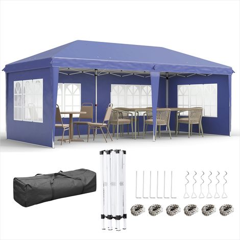 Store banne Tonnelle pliante pop-up 3 x 6 m avec 3 côtés (1/5)