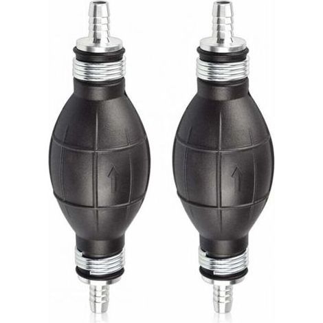 Pair 8mm Pompe à Main Essence en Caoutchouc - Poire d'Amorçage Carburant pour Voitures, Motos et Bateaux (Noir) - Pompe Manuelle de Transfert (1/5)