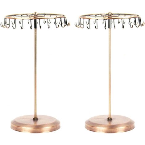 Paire de 23 crochets en laiton pivotants pour bijoux, présentoir à bijoux (bronze) (1/5)