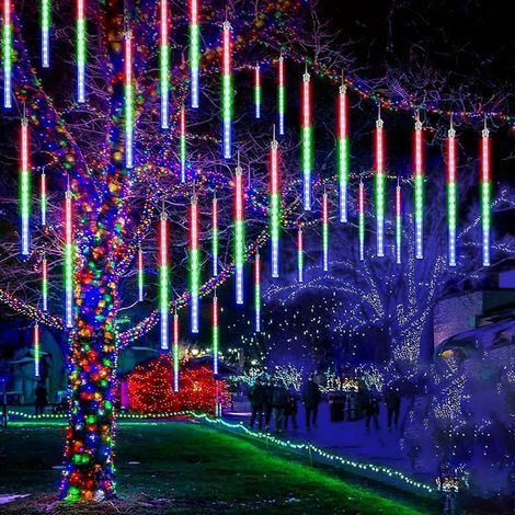 Guirlande lumineuse solaire décorative à LED, étanche, 30 cm, 10 tubes, 360 LED, multicolore (1/5)