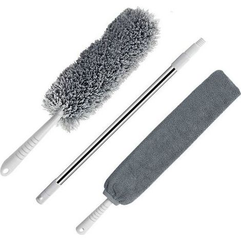 Nettoyeur de poussière rétractable à manche longue - Balai de chevet, outil de nettoyage flexible pour espaces étroits, set B, États-Unis (1/5)