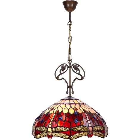 Große Deckenpendelleuchte mit Dekoration aus Gusseisen, Durchmesser 40 cm, Serie Belle Rouge