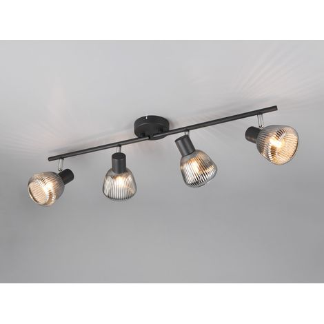 LED Deckenstrahler 4-flammig mit Glasschirmen Chrom bedampft, Breite 70cm (1/5)