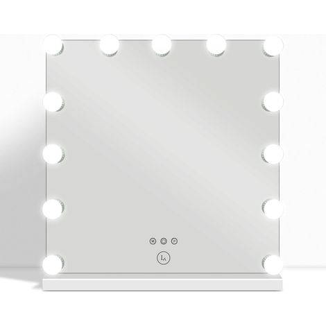 Lux Vanity LV-2676: 13 Dimmable LED Bulbs Square Hollywood Vanity Mirror - 80 x 80cm (1/5)