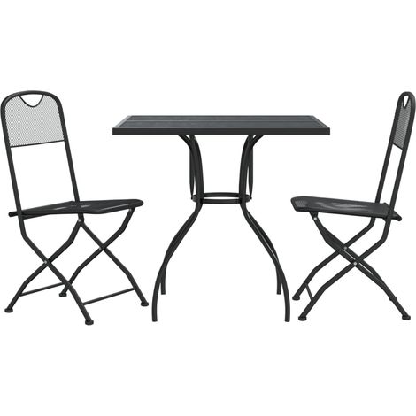 Maison Exclusive - Set da Pranzo da Giardino 3pz Antracite in Rete Metallica (1/5)