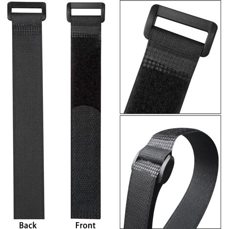 Gebildet Lot de 20 pièce Attaches de Câbles Scratch, Serres-Câbles Réutilisables, Attache Câble en Nylon Réglable, Crochet et Boucle (2cm×30cm,Noir) (1/4)