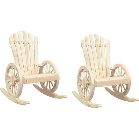 Maison Exclusive - Adirondack-Schaukelstühle 2 Stk. Massivholz Ta