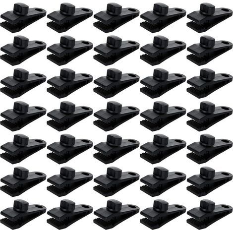 Lntyq Lot de 30 clips pour bâche de tente, pince de verrouillage pour bâche pour fixation d'auvent, toile d'ombrage de camping, couverture de piscine (1/5)