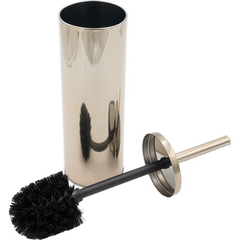 Brosse WC Laveo Alm 850p Latte Gold - Hauteur 380 mm - Matériaux de haute qualité - Antibactérienne - Compacte (1/5)