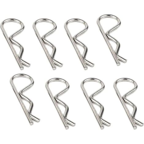 Bardusch-Lot de 8 Goupilles Fendues et Goupilles R en Inox (3.5x75 mm), Antirouille pour Machines et Tondeuses (1/5)