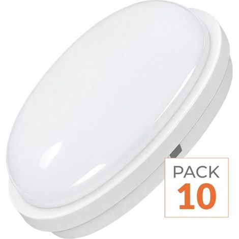 Pack de  10 - Applique LED Murale 20W Blanche Ronde IP65 - Blanc Froid 6000K - 8000K - SILAMP