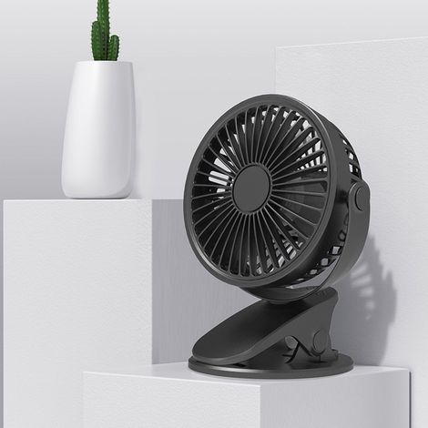 Ventilateur De Bureau USB - 3 Vitesses - Rotation 360° Réglable - Diamètre 15 Cm - Pour Bureau Maison Bureau À Domicile - 1 Pièce (1/5)