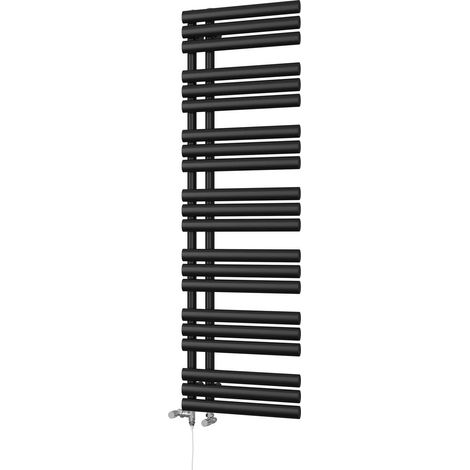 Percival - Black Dual Fuel Towel Rail H1592mm x W500mm Standard (1/3)