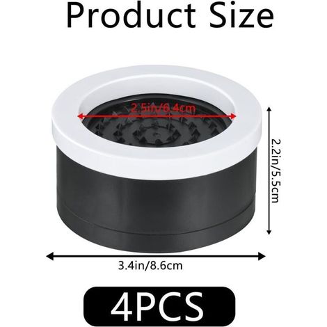 SABIR Lot de 4 rehausseurs réglables en caoutchouc antidérapant de 4,3 à 5,6 cm pour pieds de meubles de 6,3 cm de large (1/3)