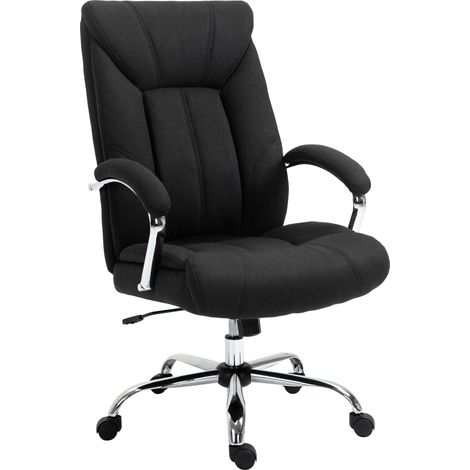 Poltrona da ufficio, sedia ergonomica da ufficio, altezza regolabile, schienale alto, funzione dondolo, 65x78x118 cm, nera