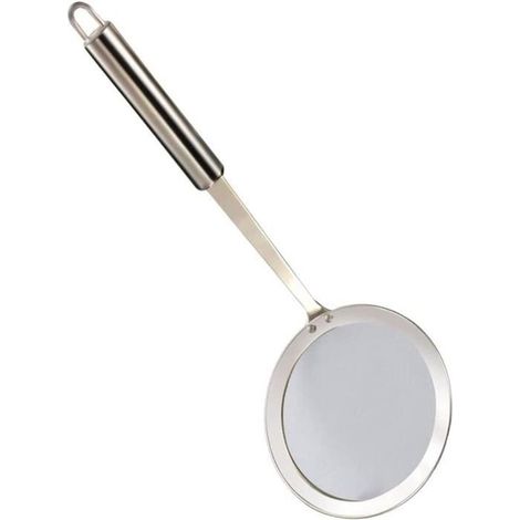 Maille Fine En Acier Maille Tamis Tamis Skimmer Cuillère Hot Pot Graisse Manche pour Cuisine Louche Tamis, 37x14cm