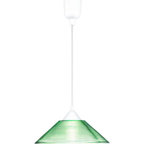 Suspension Trio Diego verte Ø30 cm verre E27 réglable (1/5)