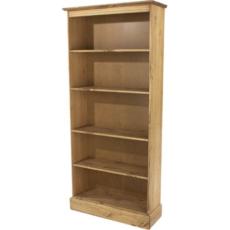 Tall Bookcase - Pine - L29.6 x W80 x H110.9 cm - Antique Waxed Pine - Flat Packed