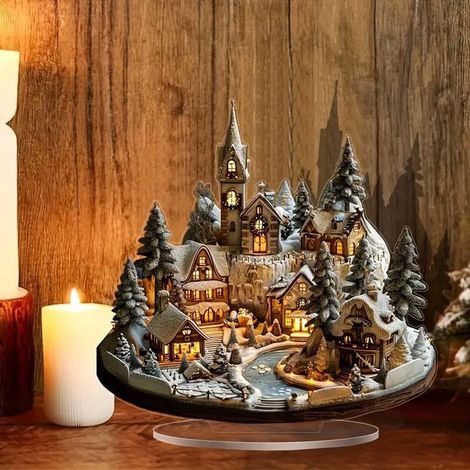 Village De Noël - Maisons De Village Avec Figurines - Décoration Intérieure Pour Bureau Et Salon - Collection De Bâtiments Collectibles - Lot De 1 (1/5)
