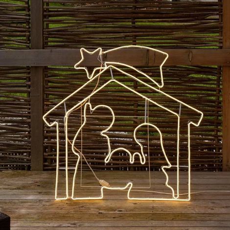 Crèche lumineuse 3D tube néon 1320 led blanc chaud extérieur professionnel Lotti (1/5)