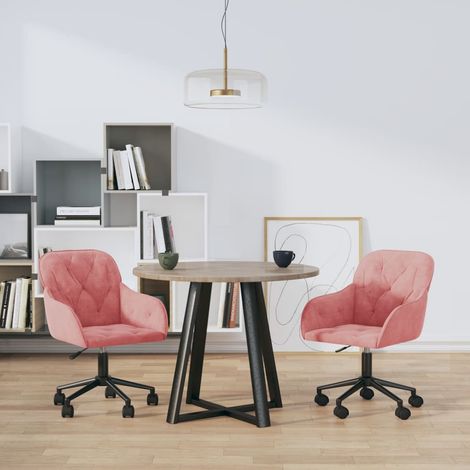 Esszimmerstühle 2 Stk. Drehbar Rosa Samt vidaXL168657 (1/5)