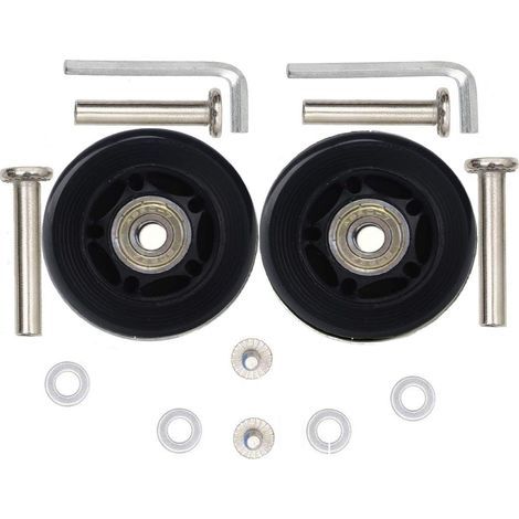2 Roues de rechange pour bagages, diamètre 40-90mm, axe 8mm, caoutchouc et acier, silencieux et résistant, pour valises et skateboards