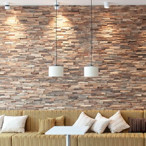 Panneau décoratif mural en bois antique 720x100mm – Épicéa et pin – 14 panneaux pour 1m² – Installation facile et écologique – Wooden Wall Design (1/5)