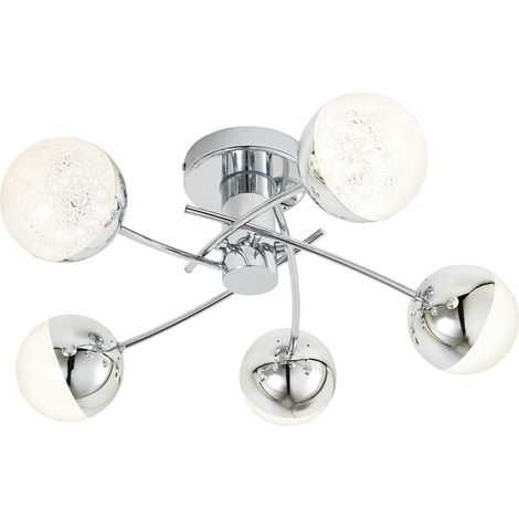 Forum Spa Rhodes Polished Chrome 500mm 5 Lamp LED Semi-Flush Ceiling Light - SPA-36303-CHR