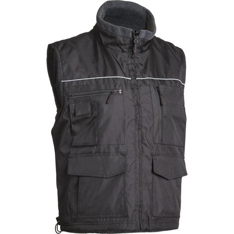 Ärmelloser Arbeitsweste aus Fleece für Gabelstaplerfahrer – Schwarz XL – 52/54
