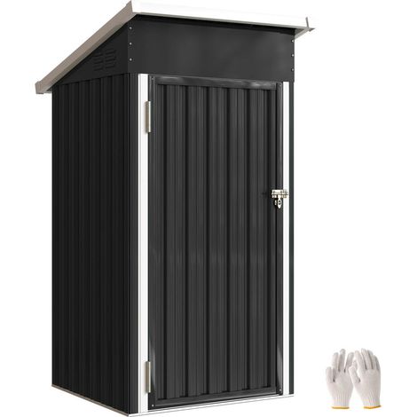 Pour jardin et terrasse stockage sécurisé abri pour outils acier galvanisé avec porte verrouillable 107.5x91x185 cm (1/5)