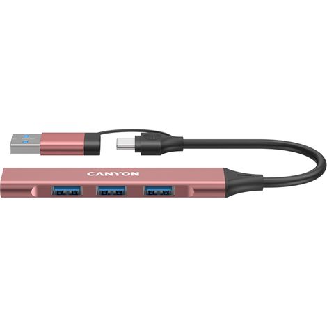 HUB Canyon DS-02 4 en 1 USB-A/C rosa (1/5)
