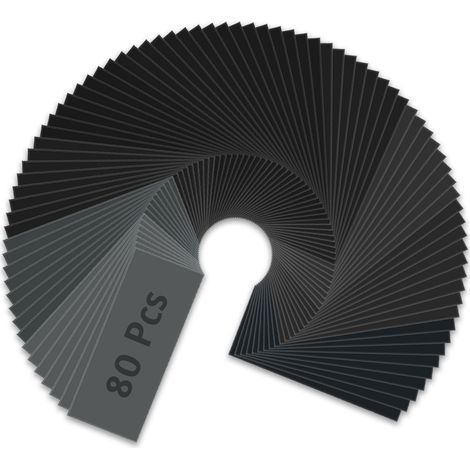 80 Pièces Papier de Verre, 240 400 600 800 1000 1200 1500 2000 2500 3000 Grain Papier Abrasif Eau/Sec 9 X 3,6 inch pour Polir Le Métal, Le Bois, Les Voitureshumide (1/5)