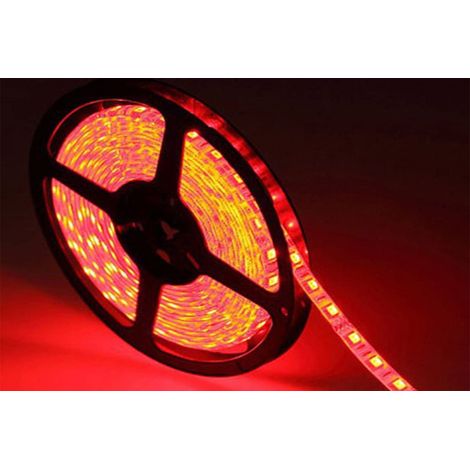 Striscia LED Adesiva 12V Luce Rossa 5M Esterno Tagliabile Flessibile IP65 2835 (1/4)