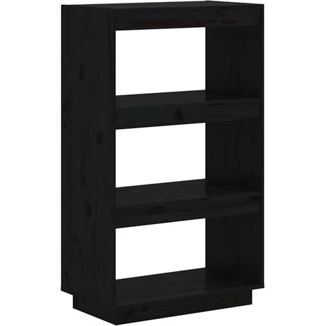 Maison Exclusive - Estantería/divisor de espacios madera pino neg (1/5)