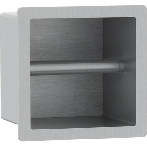 FugaFlow Eccelente Acces porte-rouleau papier toilette - encastrable - 17.3x17.3x8.7cm - inox brossé
