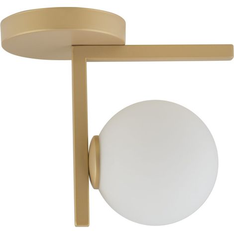 Plafonnier Andy doré verre globe blanc G9 12W Sigma (1/2)